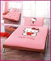 Hello Kitty Renforce Wende Bettw&auml;sche Heart 135 x 200 cm und 80 x 80 cm mit Rei&szlig;verschluss