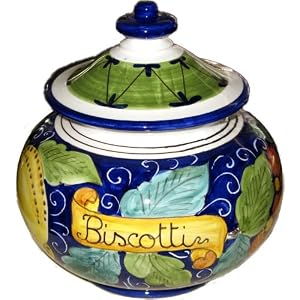 Click here to buy Mixed Fruit - Italian Ceramic Frutti Biscotti Cookie Jar by Piatti Ceramic Art.
