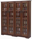 51G5Ol5mCXL. SL160  Leslie Dame Glass Door Double Storage Unit   Walnut   M 954WAL