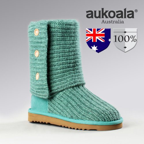 Aukoala Snow Boots Australia Sheepskin Warm Prague For Womens_Mintgreen_Us Size 8 On Sale