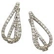 14K White Gold Open Tear Drop Diamond Fashion Earrings