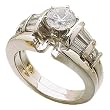 14K White Gold Diamond Wedding Ring Set (Center stone is not included)