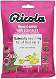 Ricola Cough Suppressant Throat Drops, Honey Lemon with Echinacea, 24 Drops (Pack of 12)