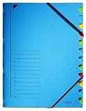 Produkt-Bild: Leitz Ordnungsmappe A4 12 F&auml;cher Colorspankarton blau