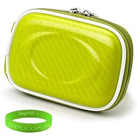 Green Carbon Fiber skinny camera case for your Nikon COOLPIX S70 S100 S2600 S3000 S3100 S3200 S3300 S4000 S4100 S4200 S4300 S6200 S6300