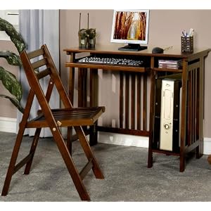 Ashland Rich Espresso Computer Desk with Chair (2 Piece) Set
