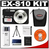 Photo : Casio Exilim EX-S10 (Black) Digital Camera with NP-60 Battery + Case + Cameta Bonus Accessory Kit