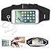 Universal Sports Running Workout Fitness Belt Fanny Waist Pack Sweatproof for iPhone X, 8, 8 Plus, 7, 6s, 6 Plus, Samsung Galaxy mobiles & More. Home Button of iPhone Works Access View Window (Black)