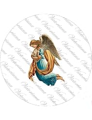 Buy 2.25 inch Large Round Badge Style Round Fridge Magnet Victorian Blue Angel by Danetre Gifts