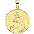18K Yellow Gold St. Anthony of Padua Medal - 24.50mm