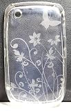 Clear Butterfly Flowers Crystal Candy TPU Soft Silicone Skin Blackberry 8520 8530 Curve