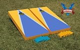 LIGHT BLUE & GOLD Matching Triangle Cornhole Bean Bag Toss Game
