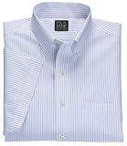 Traveler Short-Sleeve Navy Thin Stripe Dress Shirt