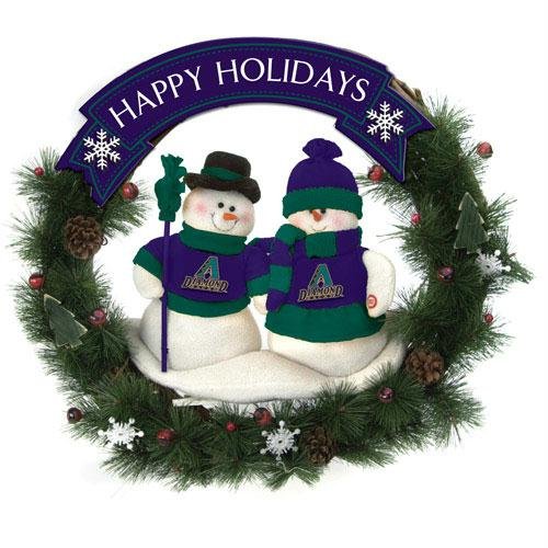 Arizona Diamondbacks MLB Snowman Christmas Wreath (20-inch)