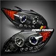Genki Tuning - 2004-2008 (2005 2006 2007) Scion TC JDM Dual Halo LED Black Housing Projector HeadLights HeadLamps Head Lights Lamps 04 05 06 07 08