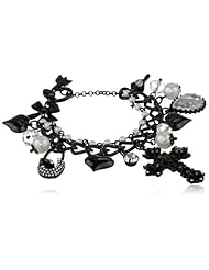 Betsey Johnson "Iconic Jet Setters" Cross Multi-Charm Toggle Bracelet, 7.5"