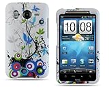 Spring Blue Flower Sanp-on Rubber Touch 2pcs Phone Protector Hard Cover Cas ....