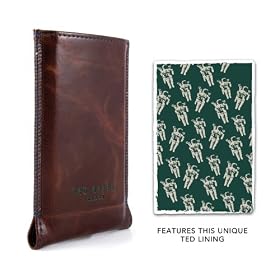 Ted Baker iPhone 4S pouch - Leather Style - Men's - Brown with Spacemen lining