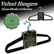 Karen Rhodes Velvet Kids Hangers, Black, Set of 6