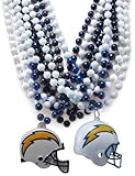 IMAGE OF NFL San Diego Chargers Team Medallion, Mini-Helmet and Mardi-Gras Bead Set