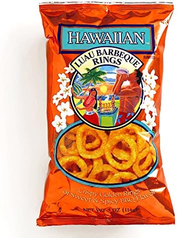 Hawaiian Luau BBQ Onion Ring Chips 4 oz each (2 Items Per Order)