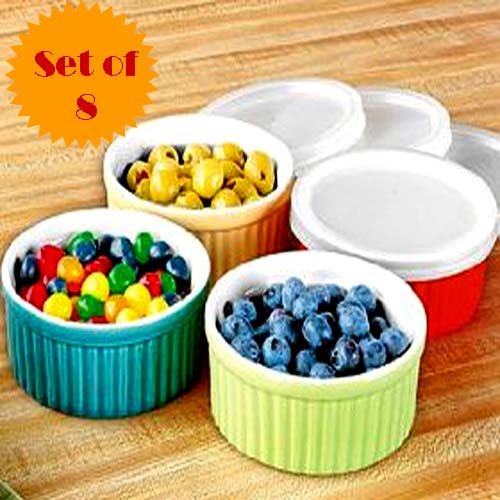 16PC.MICROWAVEABLE MULTICOLORED RAMEKINS SET (4 ASSORTED