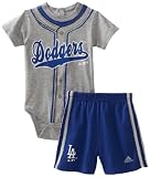 MLB Infant Los Angeles Dodgers Jersey Short Set (Heather Grey, 18mos)