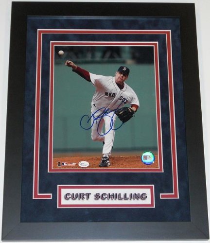 Curt Schilling Autographed Boston Red Sox 8x10 Photo - Custom Framed