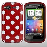from AIO AIO Polka Dots Gel Case For HTC Desire S With Film - Red