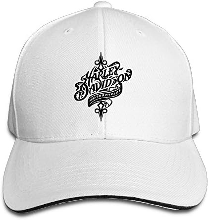 Harley Davidson Logos White Unisex Sandwich Snapback Cap Adjustable