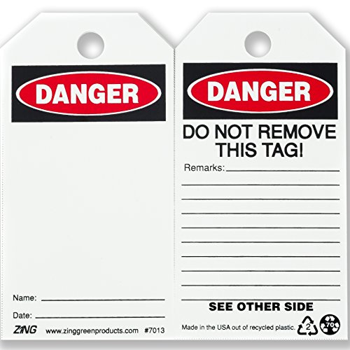 ZING 7013 Eco Safety Tag, DANGER, Blank, 5.75Hx3W, 10 Pack