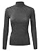 DOUBLJU Soft Knit Turtleneck T-Shirt Top for Women with Plus Size