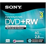 Sony 3DPW60DSR2HC 3-Pack 8cm DVD+RW Double Sided with Hangtab