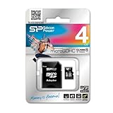 画像をクリックして拡大イメージを表示 シリコンパワー micro SDHCカード 4GB (Class4) 永久保証 (SDHCアダプター付) SP004GBSTH004V10