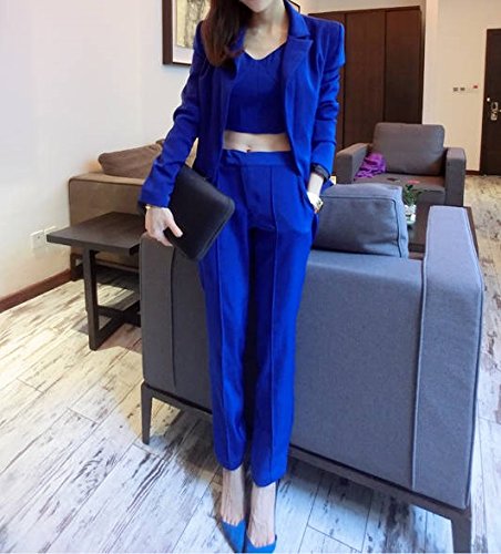 インポートピンク　importpink　海外　インポート　ロイヤル　ブルー　ビスチェ　トップス　パンツ　ジャケット　セット　アップ　スーツ　3点　セット　青