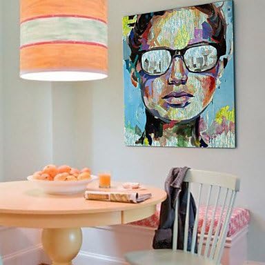 Hand Painted Oil Painting People Man in Glass Knife Painted Painting with Stretched Frame