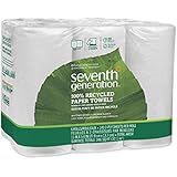Seventh Generation 100% Recycled Paper Towels, 2 Ply, 140 Sheets, 6 Rolls