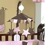 JoJo Designs Musical Baby Crib Mobile - Soho Pink and Brown