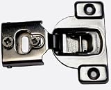 Concealed Cabinet Hinge, 1/2 inch Overlay, self-closing. Screw on cup
