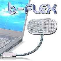 Laptop Speakers - USB, Portable, Compact, Travel Speaker for PC and Mac - B-Flex 2 Hi-Fi Stereo USB Speaker (White)