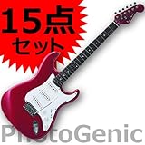 エレキギター 初心者 入門 15点セット ストラトタイプ Photogenic フォトジェニック ST-180 MRD メタリックレッド