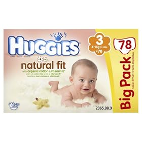 Huggies Natural Fit Size 3 (9-20 lbs/4-9 kg) Nappies - Pack of 78