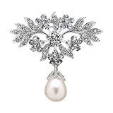 Jeannette's Crystal and Faux Pearl Floral Brooch: Final Sale