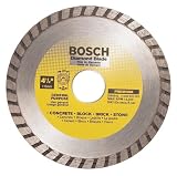 Bosch DB4542 Premium Plus 4-1/2-Inch Dry Cutting Turbo Continuous Rim Diamond Saw Blade with 7/8-Inch Arbor for Masonry