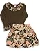 Lipstik Girls - Girls Long Sleeve Skirt Set, Brown, Pink (Size 16)