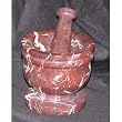 Red Zebra Marble Mortar & Pestle Set Sturdy and Decorative