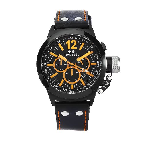 TW Steel Men's CE1029 CEO Canteen Black Leather Chronograph Dial Watch