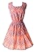 iecool Women's Summer Pleated Knee-Length Reversible Skater Sun Dress Medium Deep Pink