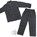 Apparel : Bill Blass Green and Blue Checked Flannel Pajamas for Men