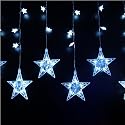 FL-1387 | 2M WHITE LED ACRYLIC STAR CURTAIN | CHRISTMAS WINDOW LIGHTS | 75 WHITE LED BULBS WITH A 8 FUNCTION CONTROLLER FOR STATIC/MULTI-FUNCTION EFFECTS | DECORATION IDEAS AROUND THE HOME